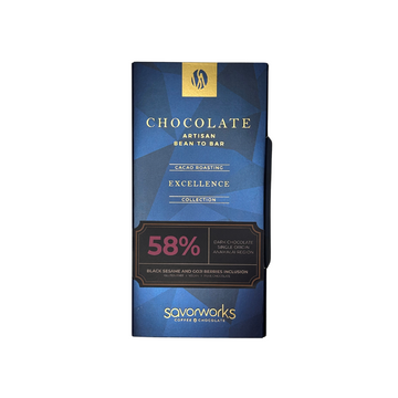 58% Dark Chocolate - Black Sesame & Goji Berries